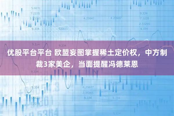 优股平台平台 欧盟妄图掌握稀土定价权，中方制裁3家美企，当面提醒冯德莱恩