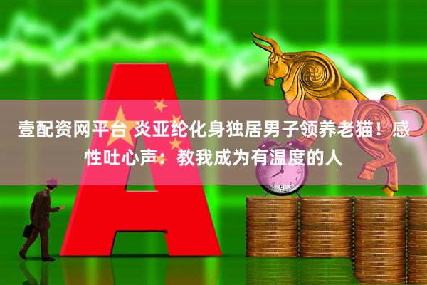 壹配资网平台 炎亚纶化身独居男子领养老猫！　感性吐心声：教我成为有温度的人